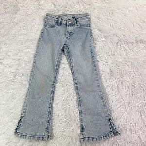H&M girl's size 5 flare jeans light wash adjustable waist